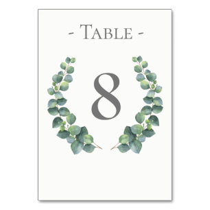 Krans van Eucalyptus Tafel Nummerkaart Kaart