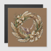 Krans van gras Magnetische kerstkaart (Voorkant / Achterkant)