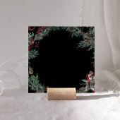 Krans van groen met rode linten Vierkant Open Huis Kaart