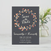 Krans van harten Bewaar de datumkaart Save The Date (Staand voorkant)