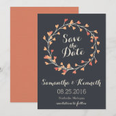Krans van harten Bewaar de datumkaart Save The Date (Voorkant / Achterkant)