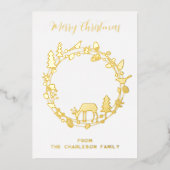 Krans van hertenbos voor feestdagen van echt folie (Voorkant)