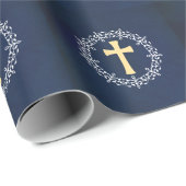 Krans van het blauwe kruis cadeaupapier (Rol Hoek)