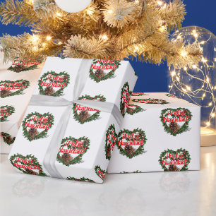 Krans van het hart (Prettig Kerstfeest) Kerstmis Cadeaupapier