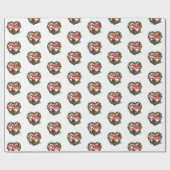 Krans van het hart (Prettig Kerstfeest) Kerstmis Cadeaupapier (Vlak)