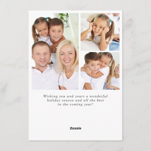 Krans van Hulst en Bessen Kerstgroet 3 Foto Feestdagenkaart (Achterkant)