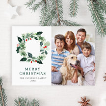 Krans van hulst met bessen Kerstgroet FOTO