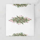 Krans van hulst voor kerstdiners plaatskaartje (Buitenkant ongevouwen)