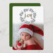 Krans van JOY-bladeren Rustieke Festive Vakantie F Feestdagenkaart (Voorkant / Achterkant)