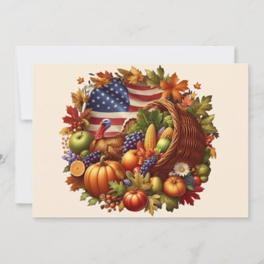 Krans van kalkoen voor het Amerikaanse Thanksgivin Feestdagenkaart (Voorkant)