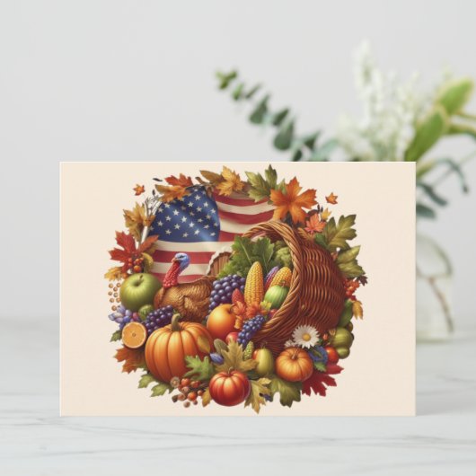 Krans van kalkoen voor het Amerikaanse Thanksgivin Feestdagenkaart (Staand voorkant)