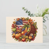 Krans van kalkoen voor Thanksgiving Feestdagenkaart (Staand voorkant)