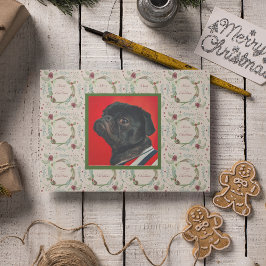 Krans van kerstgroen in bosstijl  feestdagenkaart