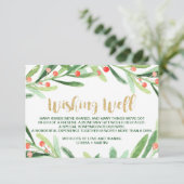 Krans van kerstholle Huwelijks Wensput Informatiekaartje (Staand voorkant)