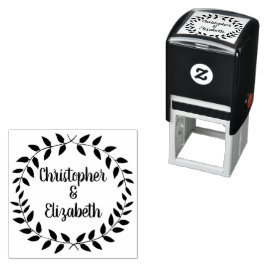 Krans van laurierbladeren in vintage stijl | Huwel Zelfinktende Stempel
