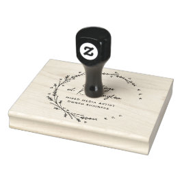 Krans van lavendelhartjes rubberstempel
