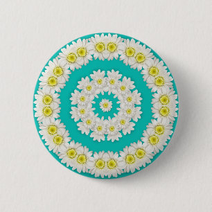 Krans van Madeliefjes Ronde Button 5,7 Cm