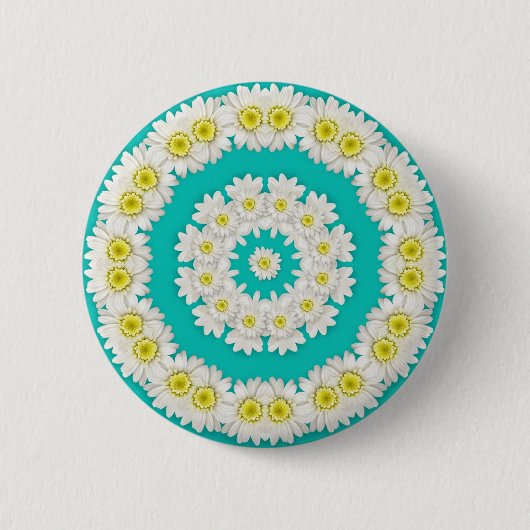 Krans van Madeliefjes Ronde Button 5,7 Cm (Voorkant)