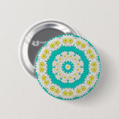 Krans van Madeliefjes Ronde Button 5,7 Cm (Voorkant /achterkant)