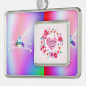 Krans van opvoeder Joy Verzilverd Omlijst Ornament (Links)