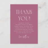 Krans van paarse bloemen in kalligrafie voor bruid bedankkaart (Voorkant)