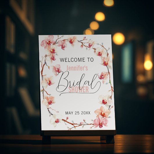 Krans van roze en witte orchideeën Vrijgezellenfee Poster