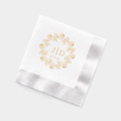 Krans van Rozen 2 Initiaal bruiloft Monogram CO2 Folie Servetten (Links)