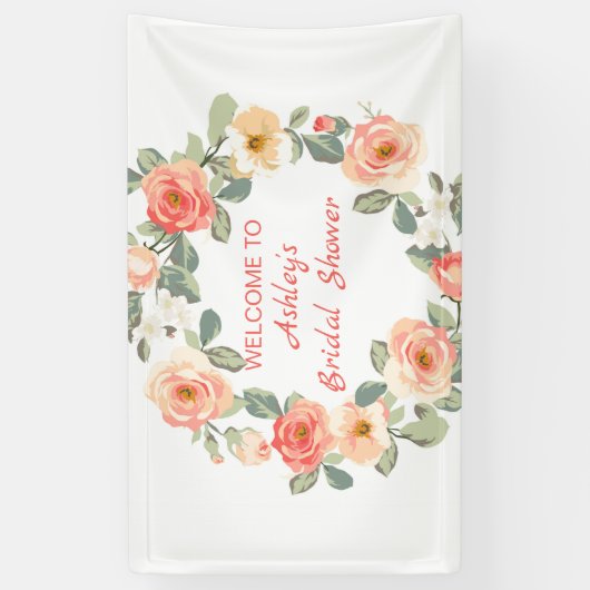 Krans van Rozen en knoppen Spandoek (Verticaal)