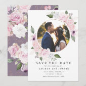 Krans van rozentuin ⎢ Foto save the date kaart (Voorkant / Achterkant)