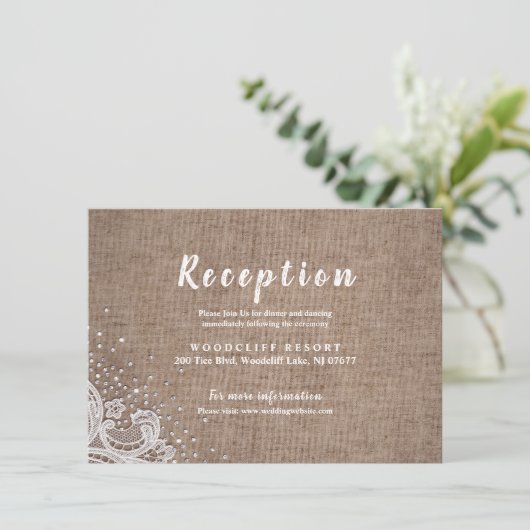 Krans van rustieke jute met zilveren glitters voor kaart (Staand voorkant)