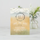 Krans van rustieke stokken & slingerlichtjes Save Kaart (Staand voorkant)