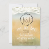 Krans van rustieke stokken & slingerlichtjes Save Kaart (Voorkant)