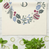 Krans van Salie Kerst Krans Monogram Cadeau Theedoek (Gevouwen)