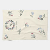 Krans van Salie Kerst Krans Monogram Cadeau Theedoek (Horizontaal)
