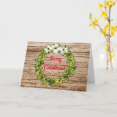 Krans van schuurhout Kerstkaart Kaart (Gele Bloem)