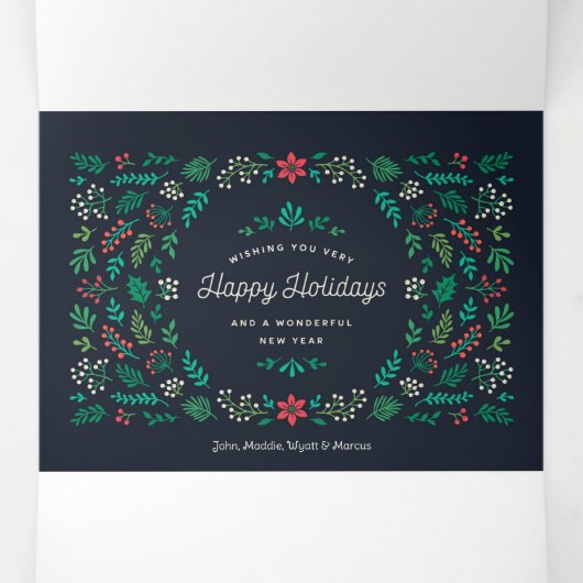 Krans van vreugde drieluik wenskaart (Binnenkant midden)