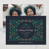 Krans van vreugde feestdagenkaart (Voorkant / Achterkant)