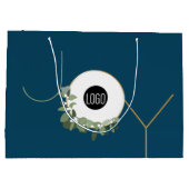 Krans van vreugde Zakelijk logo Feestelijk Blauw K Groot Cadeauzakje (Achterkant)