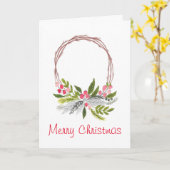 Krans van wijnstok Kerstkaart Kaart (Gele Bloem)