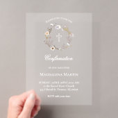krans van wilde bloemen | Confirmatie Acryl Uitnodigingen (Insitu (Draagbaar))