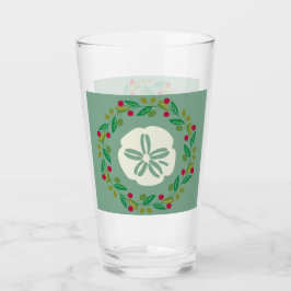 Krans van zanddollars en schelpen voor Kerstmis Glas