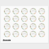 Krans van zoete zomerrozen Save the Date Ronde Sticker (Vel)