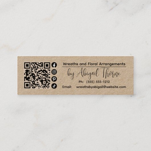 Krans Vines Handgemaakt | Handgemaakt Visitekaartj Mini Visitekaartje (Achterkant)