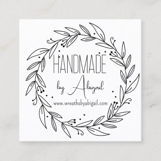 Krans Vines Handgemaakt | Handgemaakt Visitekaartj Vierkante Visitekaartje (Voorkant)