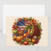 Krans voor Amerikaanse Thanksgiving-kalkoen Feestdagenkaart (Voorkant / Achterkant)