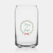 Krans voor feestdagen Merry & Bright Blikvorm Glas (Voorkant)