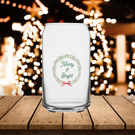 Krans voor feestdagen Merry & Bright Blikvorm Glas