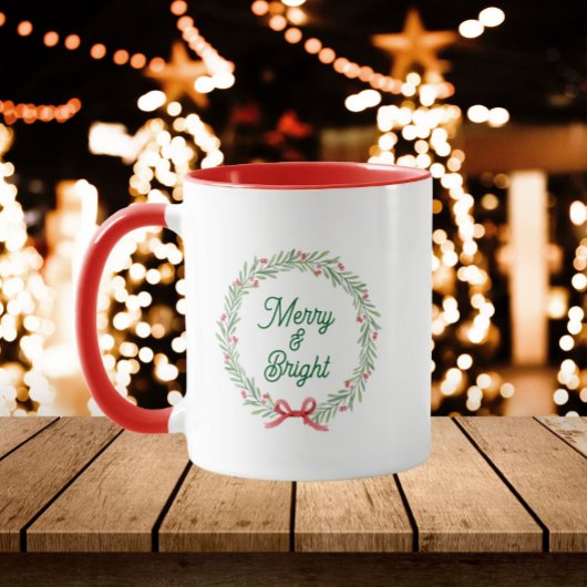Krans voor feestdagen Merry & Bright Mok