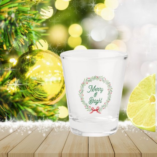 Krans voor feestdagen Merry & Bright Shot Glas