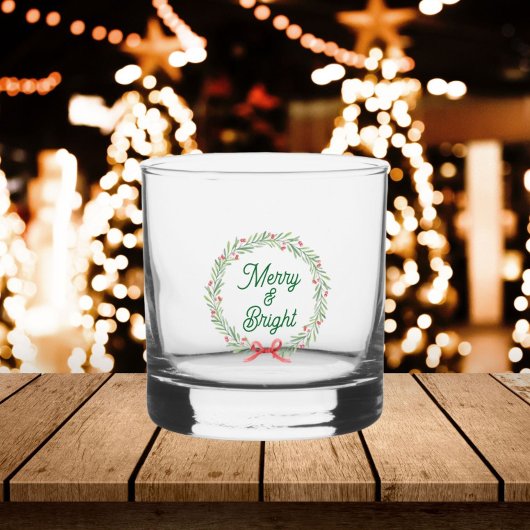 Krans voor feestdagen met Merry & Bright Whisky Glas